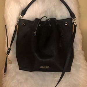 Black Leather Calvin Klein bag!